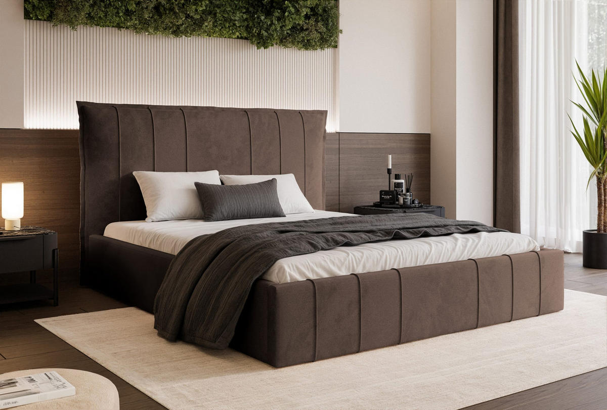 POLSTERBETT Acate 160x200 cm, Braun - Braun, Textil (160/200cm) - Fedve