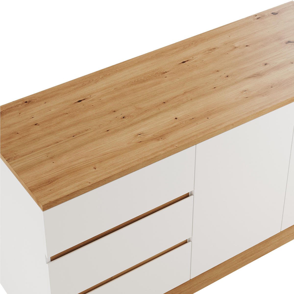 SCHREIBTISCH Klappbar mit Rollen Drehbar Weiß Eiche Modern - Multicolor, Holzwerkstoff (50/120/78cm) - FLIEKS