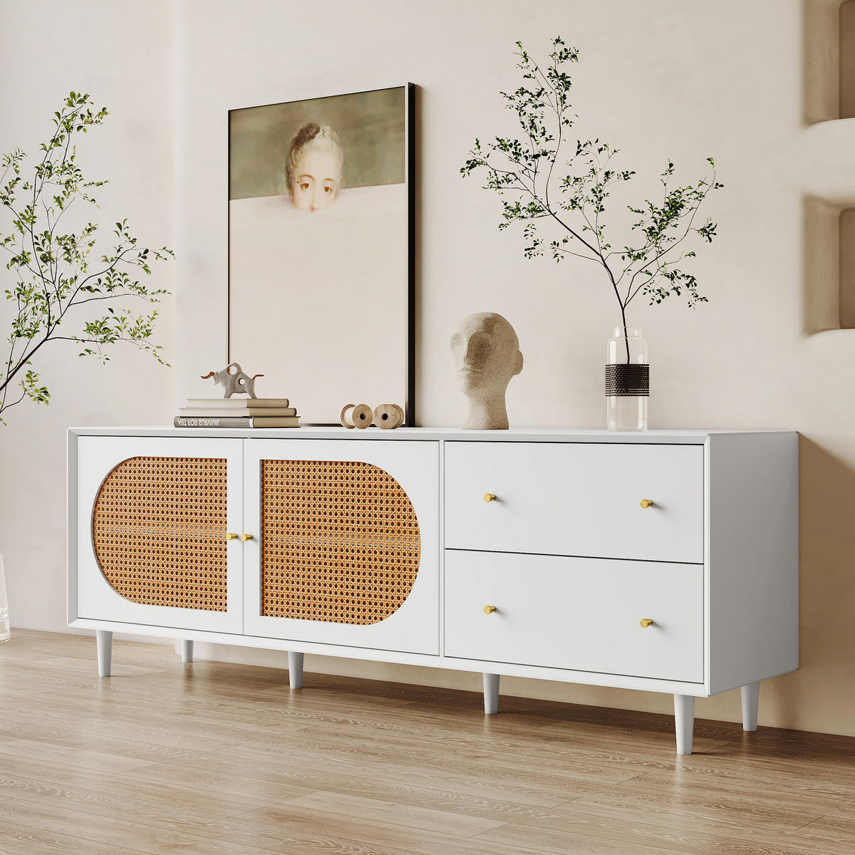 TV-SCHRANK Weiß 180/40/65 cm - Weiß, Holzwerkstoff (40/65/180cm) - Urban Meuble