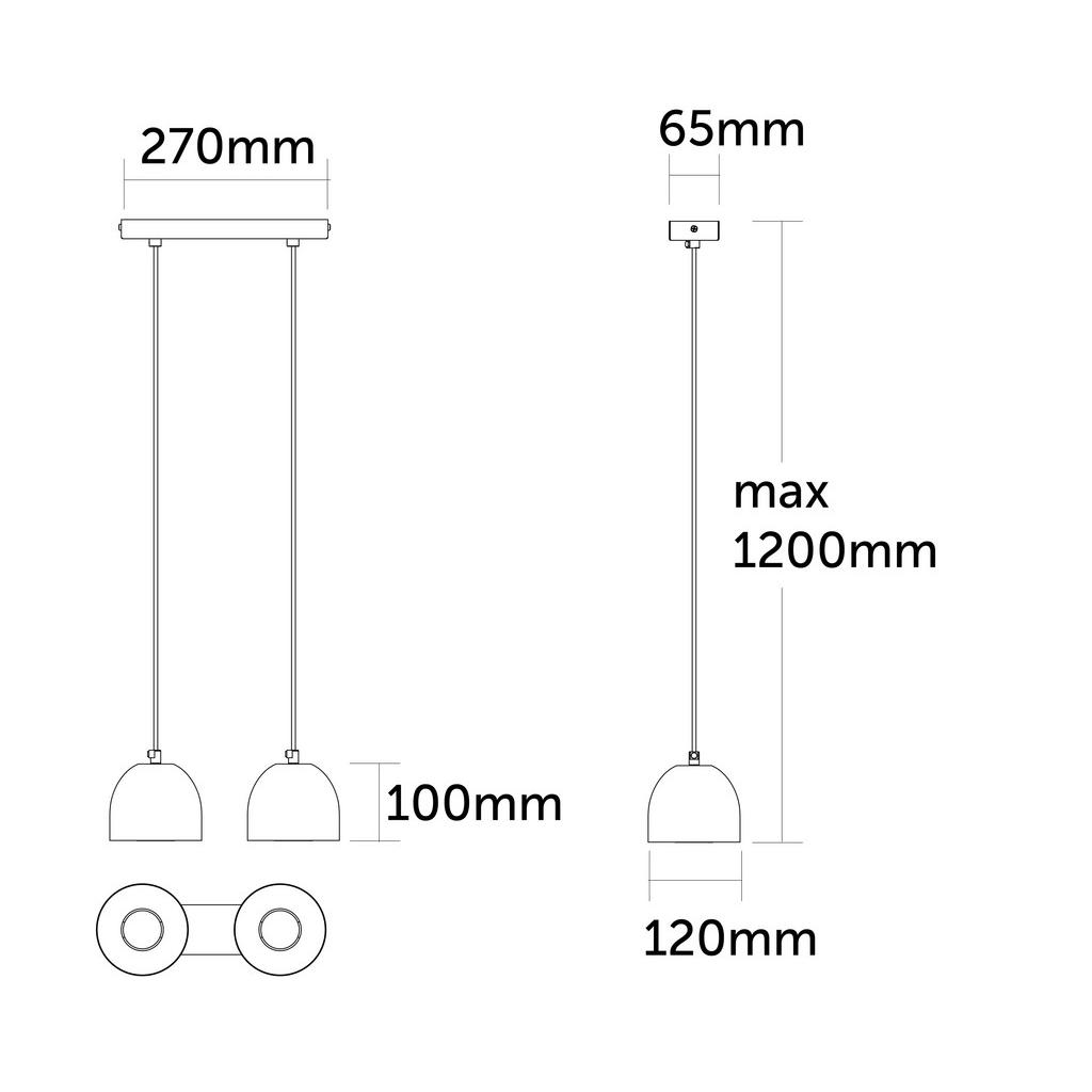 Thumbnail - Lumicom Hängeleuchte, Dunkelbraun, Metall, Rund,Rund, 27x120x6.5 cm, Lampen & Leuchten, Innenbeleuchtung, Hängelampen, P...
