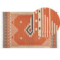 KELIM-TEPPICH Gavar 300/200 cm - Orange, Textil (200/300cm) - Beliani