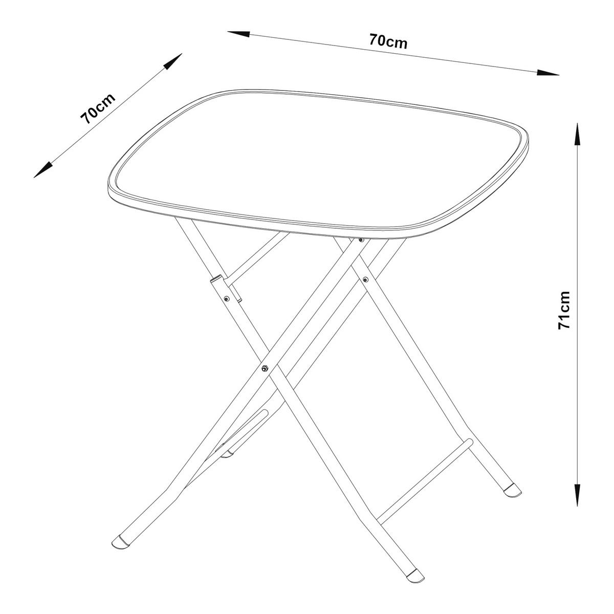 GARTENKLAPPTISCH Sande - Hellblau, Metall (70/70/71cm) - [en.casa]
