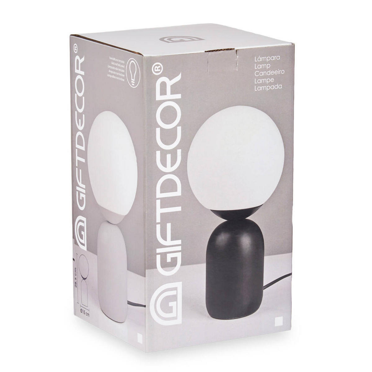 TISCHLAMPE Ball Ø 15 cm - Grau, Keramik (15/15/28.5cm) - Giftdecor