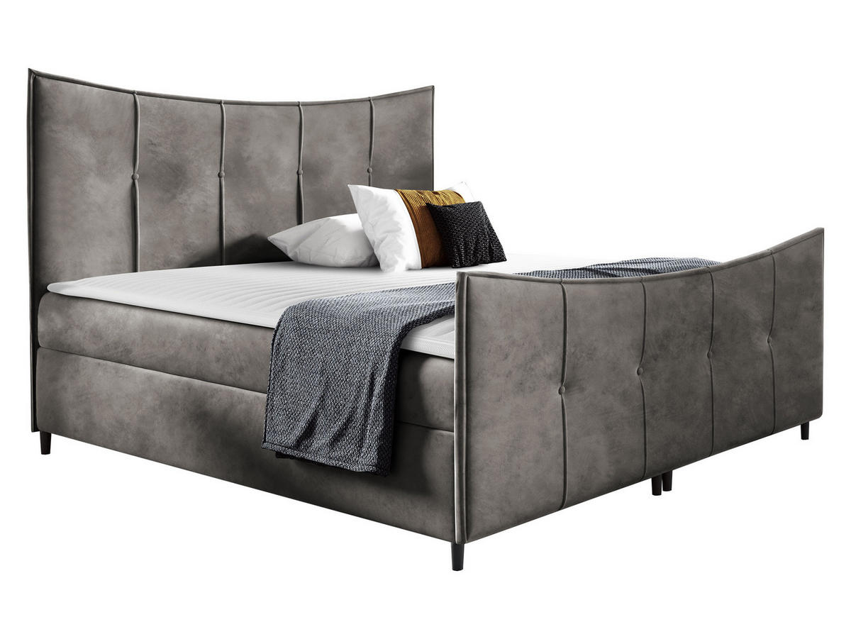 BOXBETT Bergamo Lux - Grau, Holz (200/200cm) - MIRJAN24