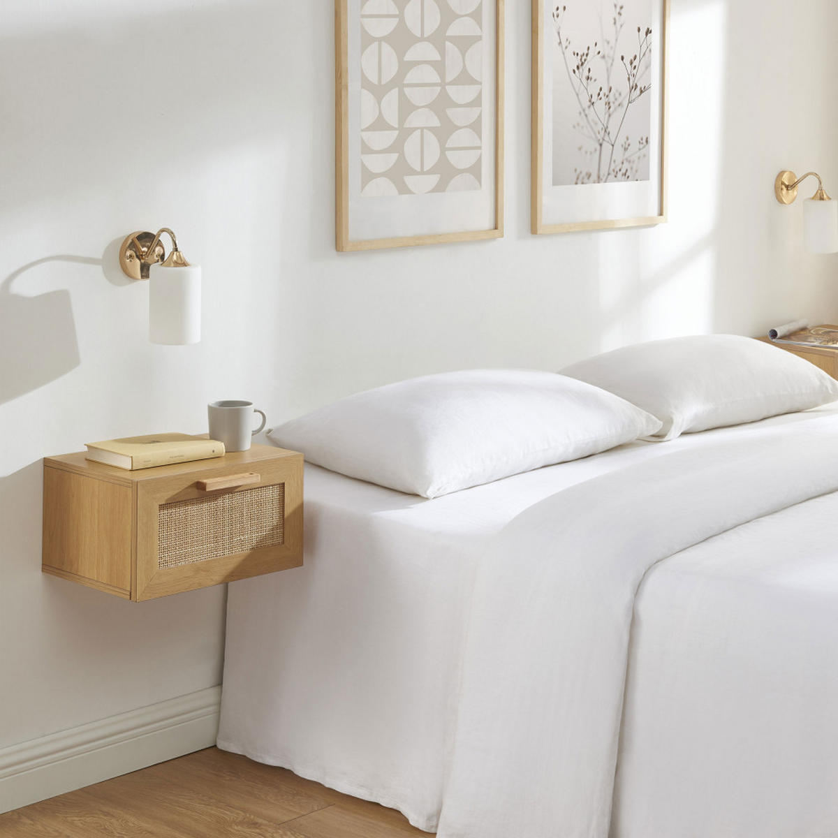 NACHTTISCH - Klares Holz - Eschefarben, Holz (40/22/30cm) - Drawer