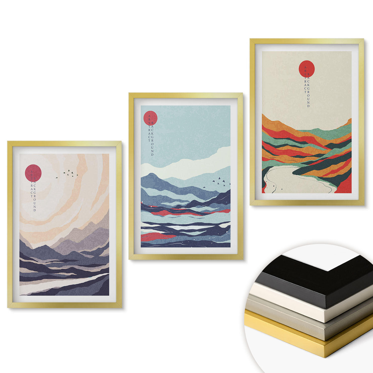 ArtPrintCave Wandbilder Gold 40x60 cm
