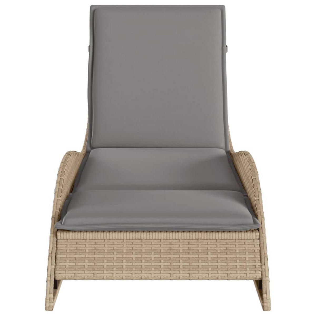 SONNENLIEGE Mit Auflage Beige 60/205/73 Cm Poly Rattan - Beige, Kunststoff (205/73/60cm) - vidaXL