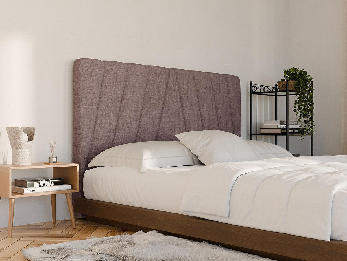 BETT-KOPFTEIL 150 cm - Stoff - Helllila - LIDAMA - Lila, Textil (152/110/10cm) - Pascal Morabito