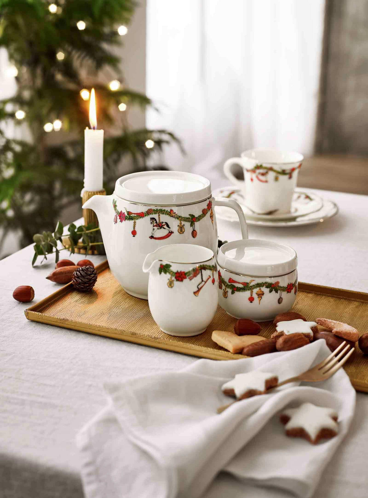 GESCHIRR-SET Nora Christmas bunt 3er Set - Multicolor, Keramik (22.3/12.4/22.3cm) - Hutschenreuther