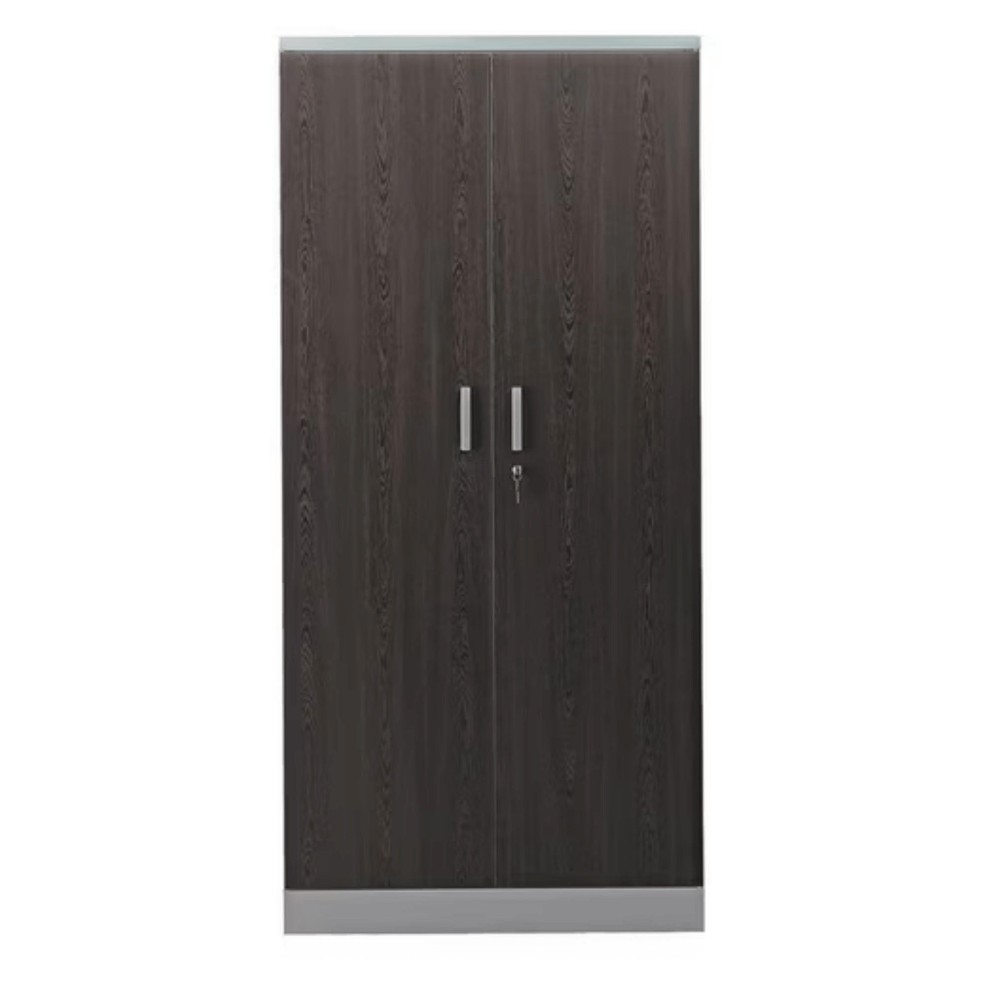 AKTENSCHRANK Beetle 4 Fachböden 195x92x42 cm Silber & Wenge - Wengefarben, Metall (92/195/42cm)