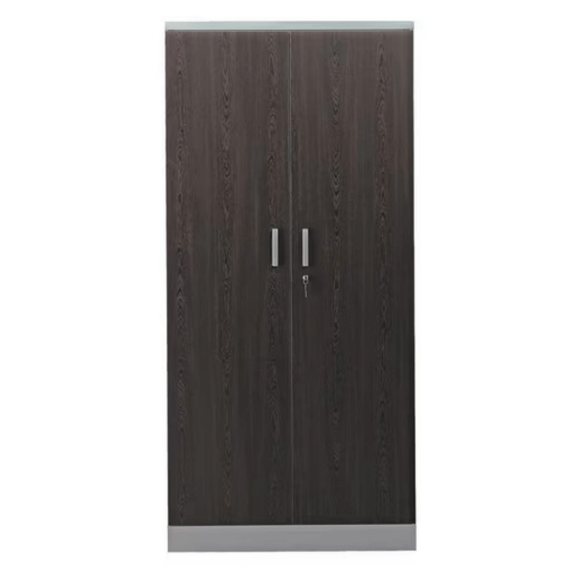 AKTENSCHRANK Beetle 4 Fachböden 195x92x42 cm Silber & Wenge - Wengefarben, Metall (92/195/42cm)