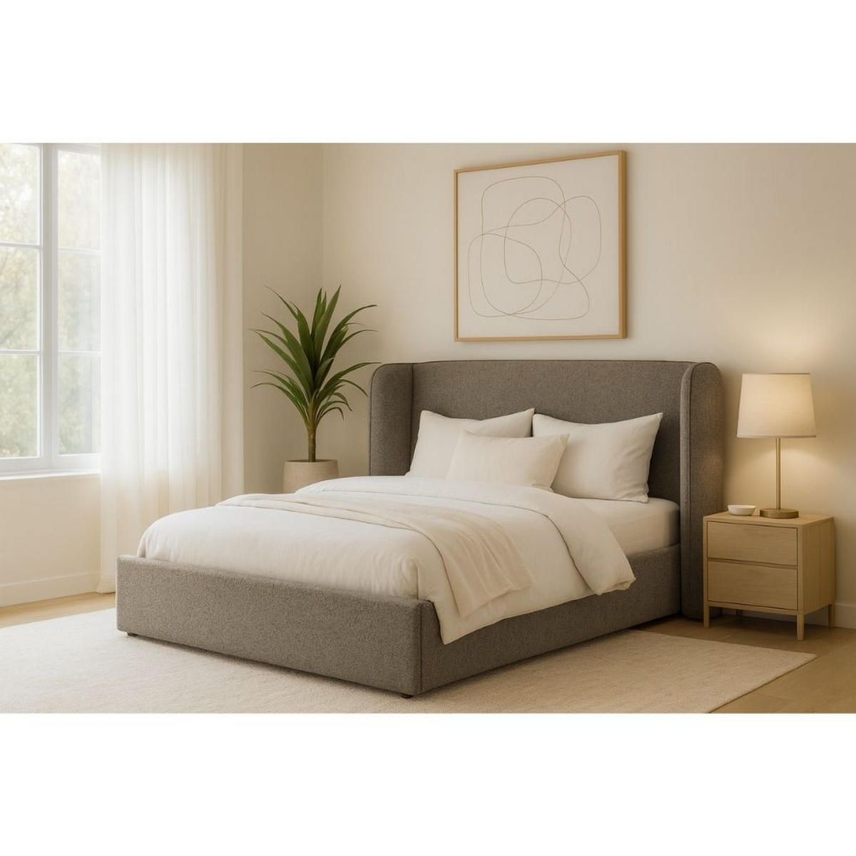 POLSTERBETT Stella mit Bettkasten, ohne Matratze, 180x200 cm, Grau - Schwarz/Grau, Textil (180/200cm) - AN-Moebel 4u