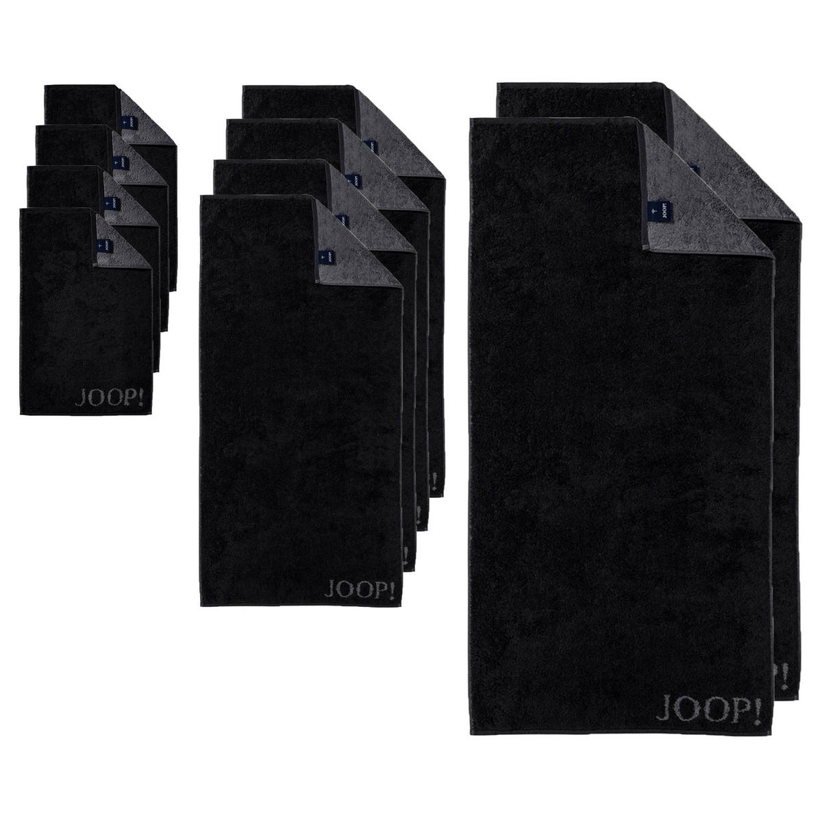 HANDTUCH Unisex Classic Schwarz Baumwolle 10er Pack - Schwarz, Textil (100/50cm) - Joop!