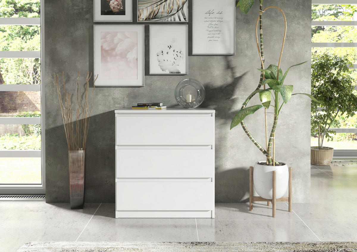 KOMMODE Weiß 70/79/39 - Weiß, Holzwerkstoff (70/79/39cm) - RAUMHIRSCH FURNITURE
