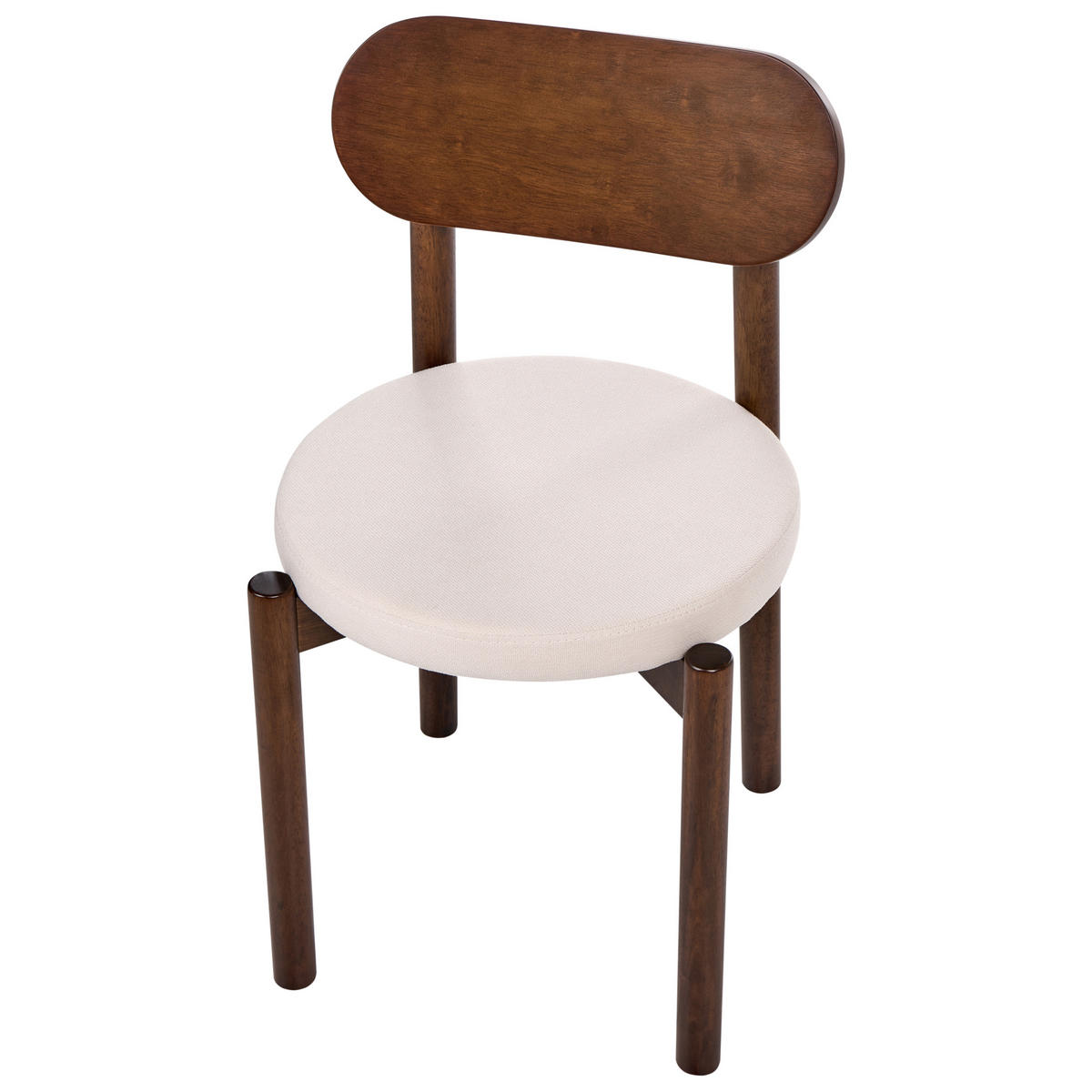 ESSZIMMERSTUHL 2er-Set Holz Braun/Hellbeige Paulina - Beige, Textil (44/79/45cm) - Beliani
