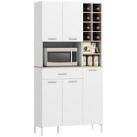 KÜCHENSCHRANK Weiß/Eichenoptik, 90/35/183 cm - Weiß, Holzwerkstoff (90/183/35cm) - PANGIVO