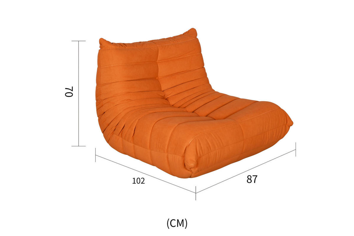 SESSEL NUA Orange 87x102x70 cm - Orange, Textil (87/70/102cm) - FURNLUX