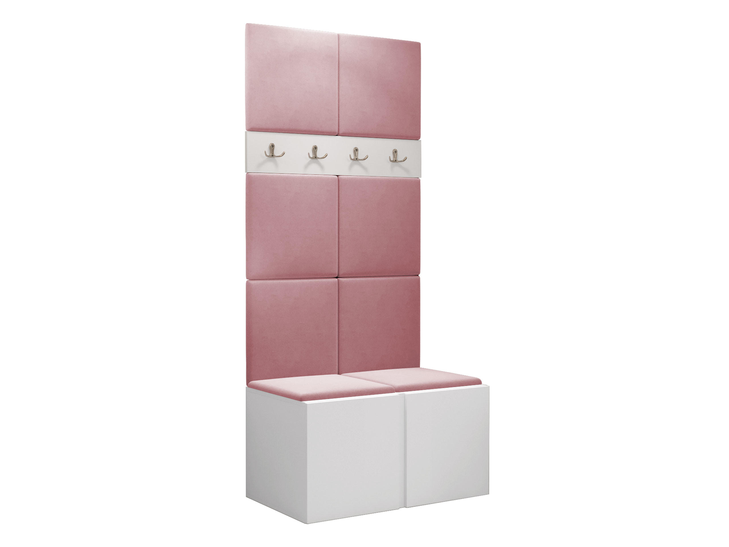 GARDEROBEN-SET Orion IV - Weiß/Rosa, Holzwerkstoff/Kunststoff (84/186/46cm) - MIRJAN24