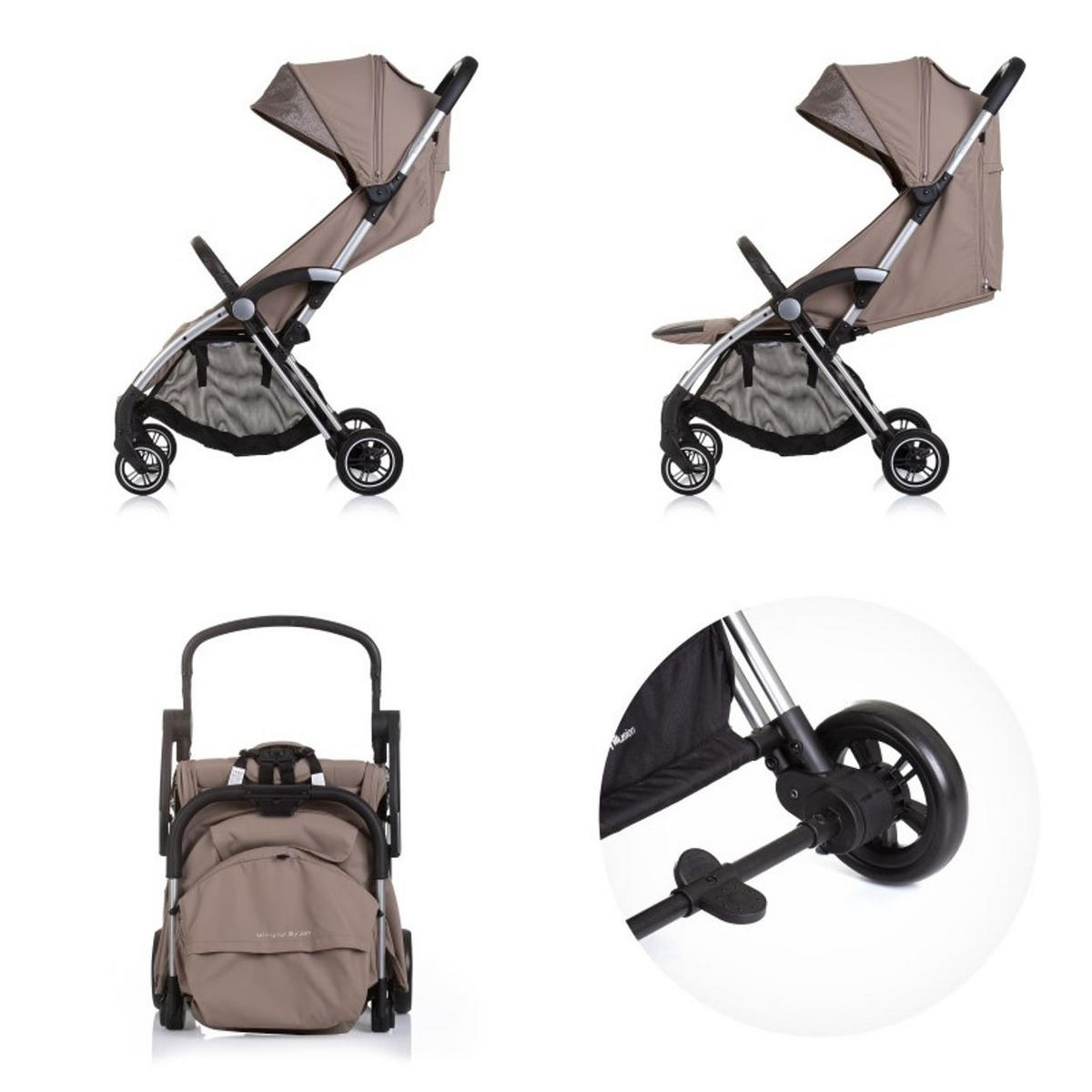 BUGGY Illusion braun klappbar, verstellbare Fußstütze, Federung, Korb - Braun, Metall (67/40/102cm) - Chipolino
