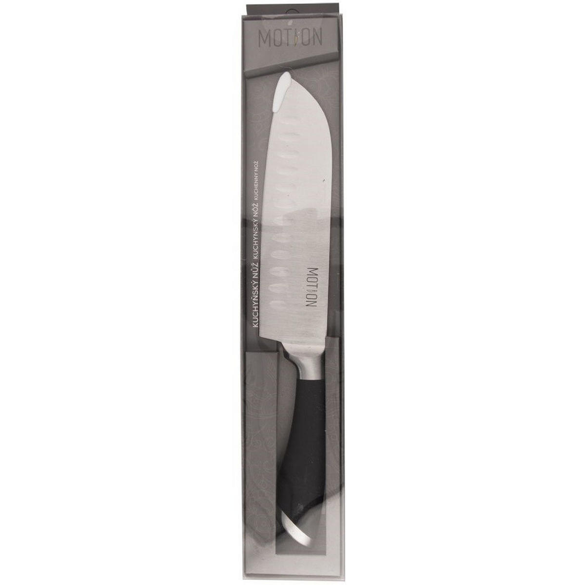 SANTOKU-MESSER MOTION Schwarz Silber - Schwarz, Metall (31cm) - Orion 