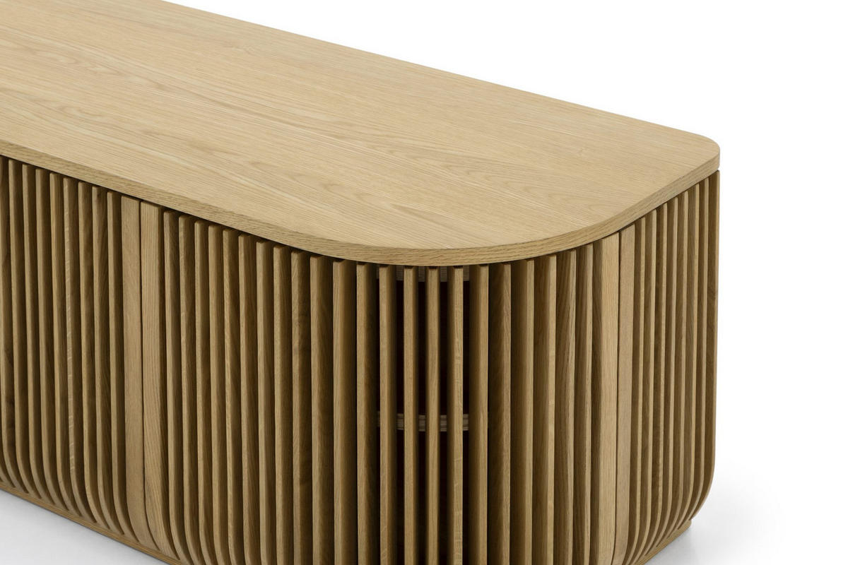 TV-MÖBEL Franz, Natur Massiveiche - Beige, Holz (45/45/175cm) - WOODEK