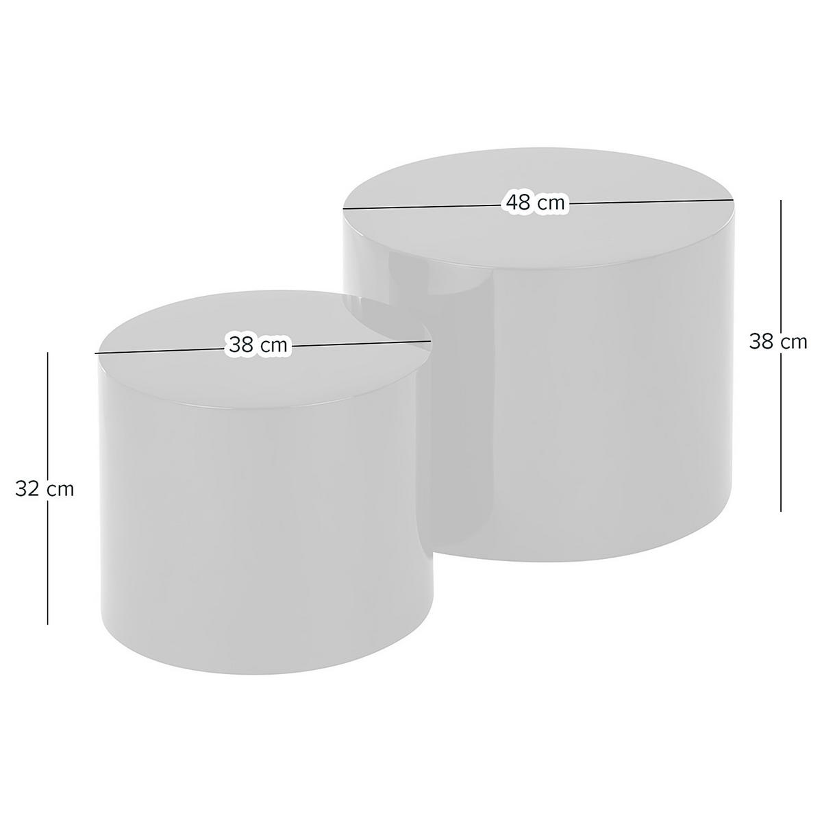 BEISTELLTISCH - 2er-Set - Schwarz Hochglanz, Holzwerkstoff (48/48/38cm) - home24
