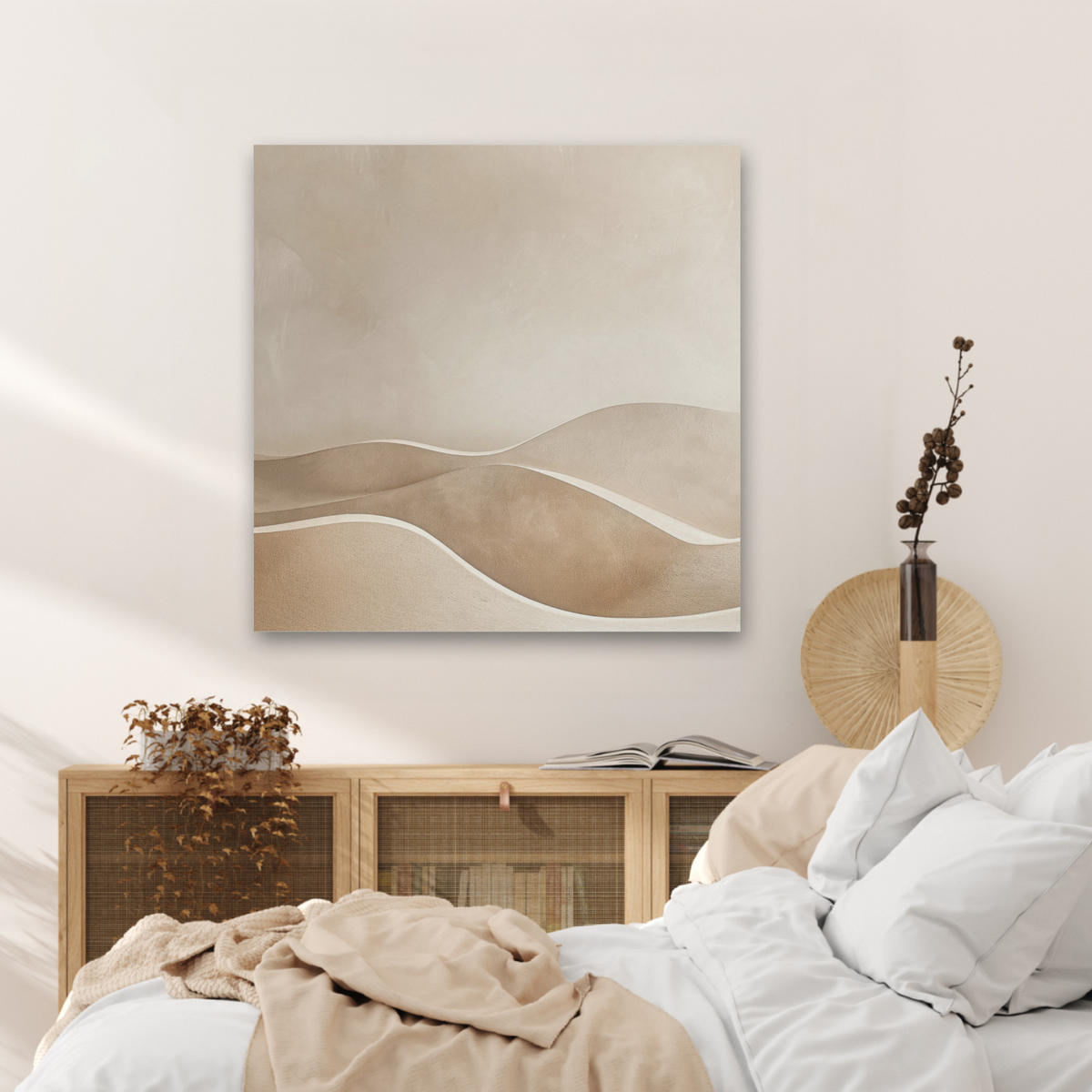 AKUSTIKBILD Beige - Natur - Abstrakt - Modern Akustikpaneele 80x80 cm - Beige, Kunststoff (80/80/0.9cm) - MuchoWow