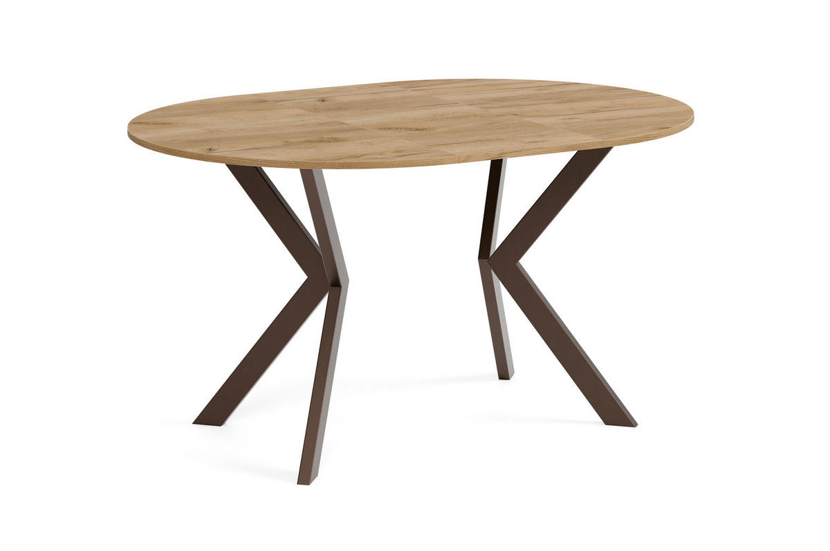 ESSTISCH EVO - Honigeiche/Braun, Holzwerkstoff/Metall (90/90/76cm) - Meblini