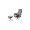 RELAXSESSELSET TOSAR Grau Leder - Silberfarben/Hellgrau, Leder/Metall (83/110/89cm) - KAWOLA