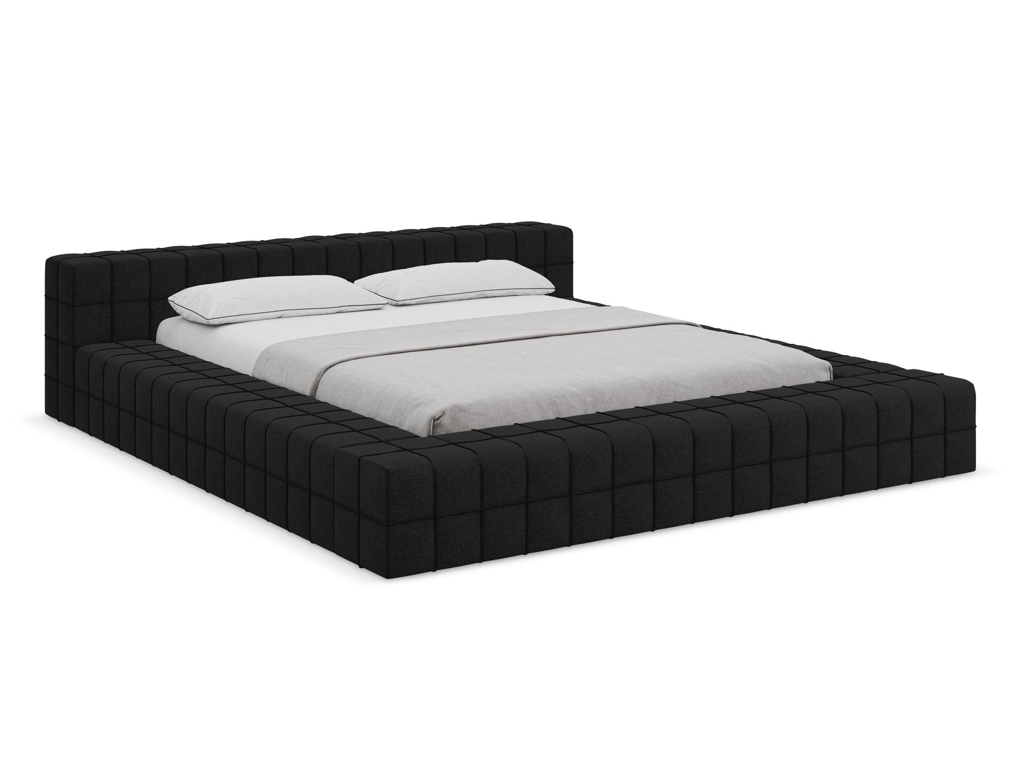 POLSTERBETT mit Lattenrost 200x260 Schwarz - Schwarz, Kunststoff/Textil (140/200cm) - Makamii