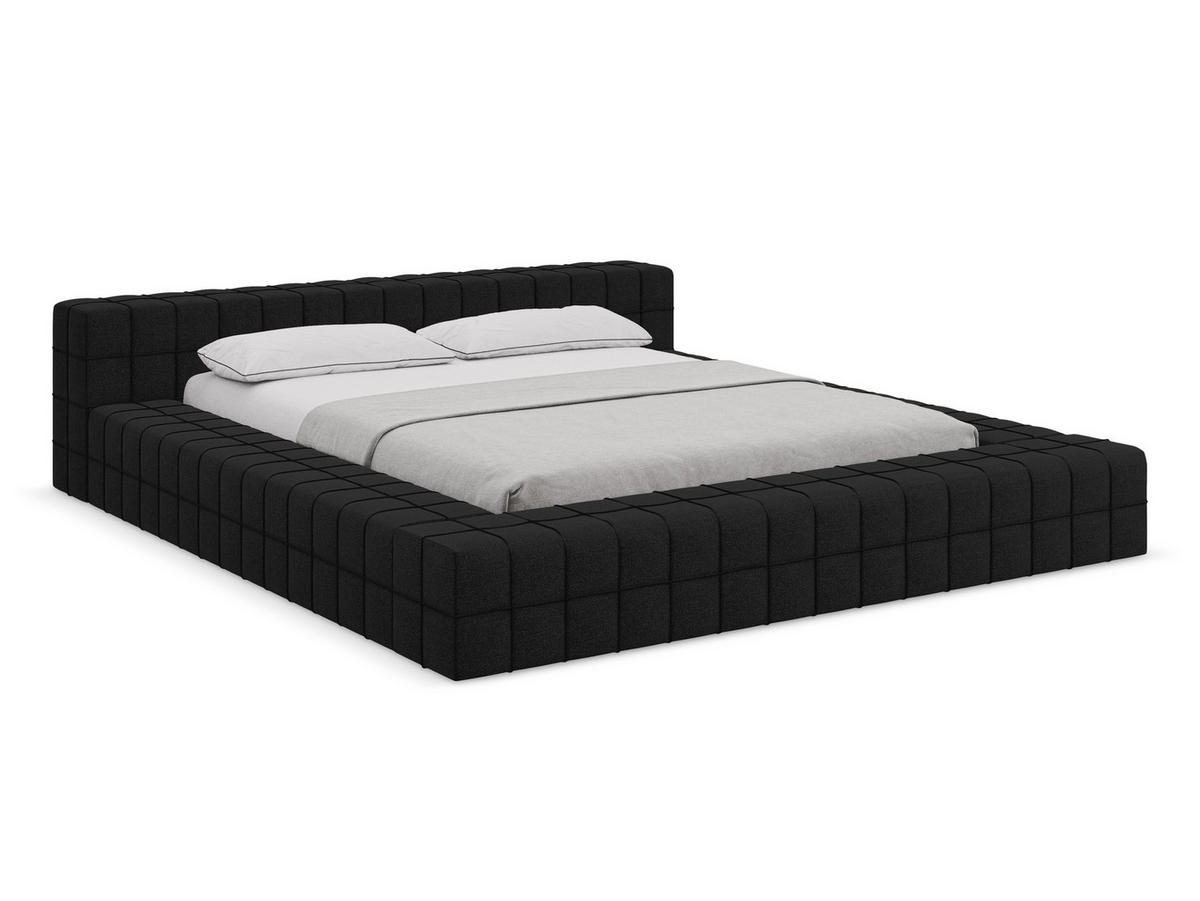 POLSTERBETT mit Lattenrost 200x260 Schwarz - Schwarz, Kunststoff/Textil (140/200cm) - Makamii