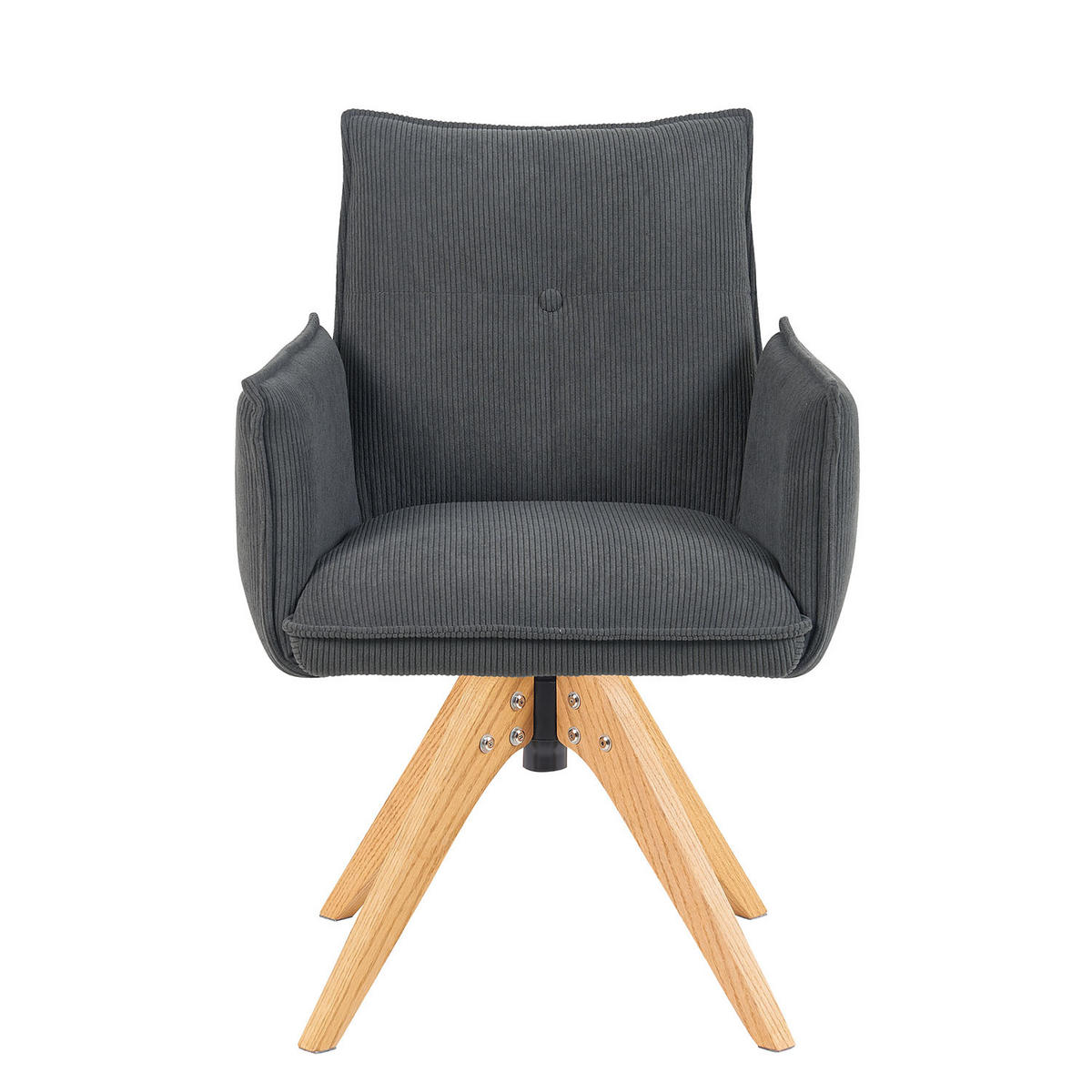 ARMLEHNSTUHL Mika-Emil - Honigeiche/Anthrazit, Eichenholz/Holz (60/88/63cm) - DUBI Möbel