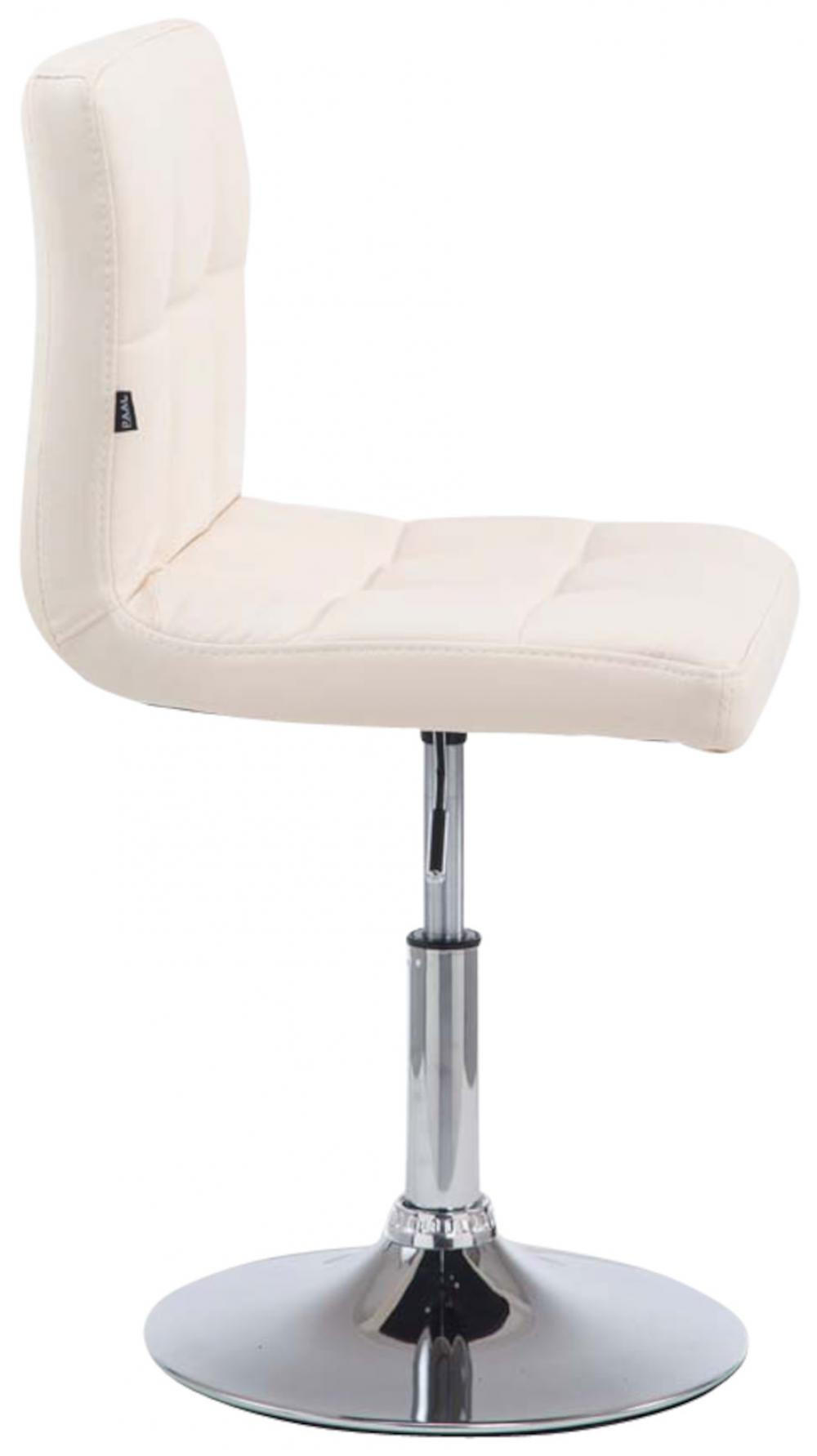 DREHSTUHL 4er Set Lederlook creme - Chromfarben/Creme, Textil/Metall (44/74/49cm) - CLP