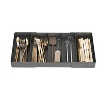 BESTECKEINSATZ,LINKS-RECHTS ausziehbar & verstellbar,(27–51) × 27 cm,Schwarz - Schwarz, Kunststoff (27/4.3/27cm) - Authentics