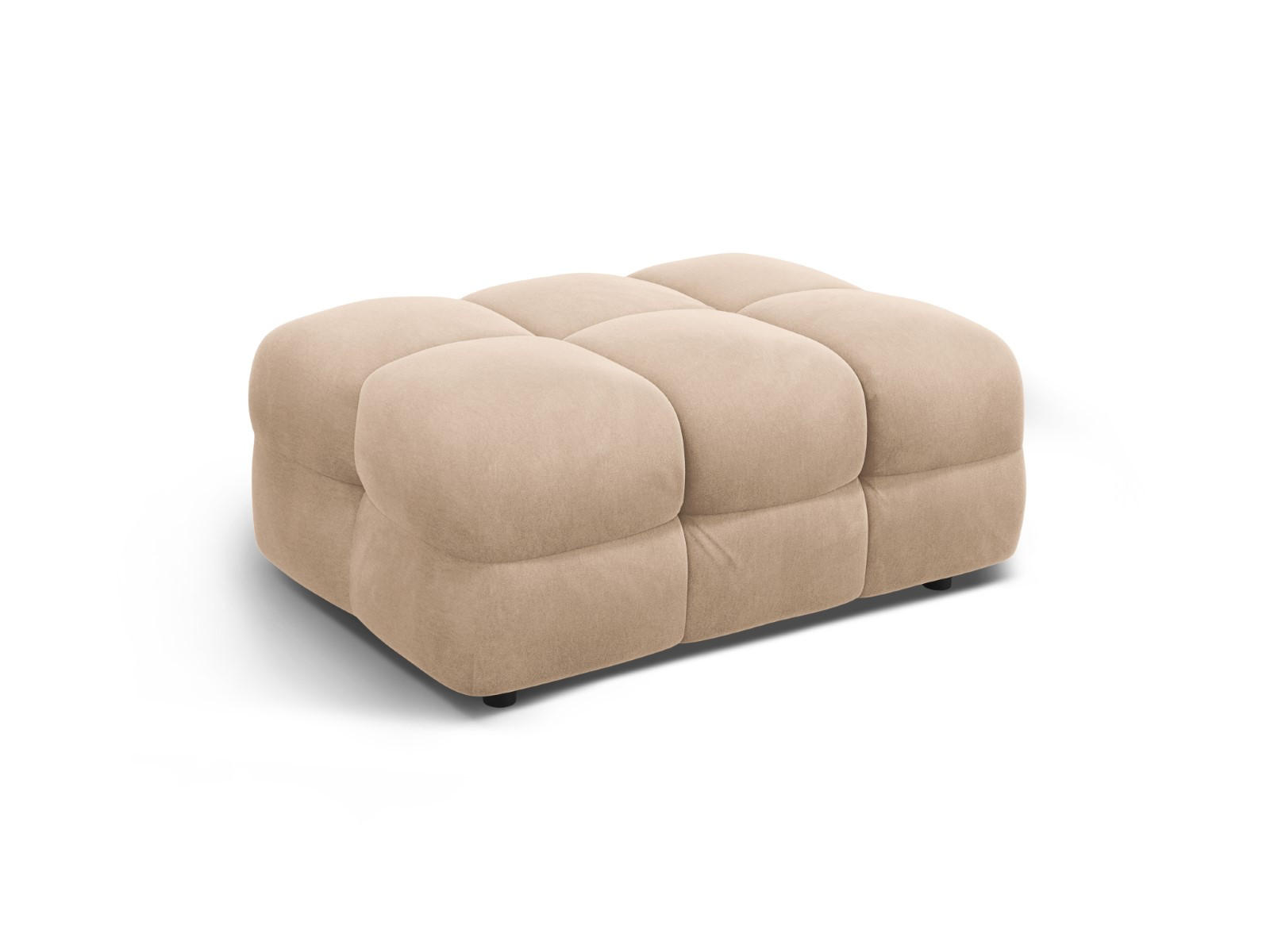 POUF Kendal aus Samt mandelbeige - Cappuccino, Textil (104/45/72cm) - Micadoni