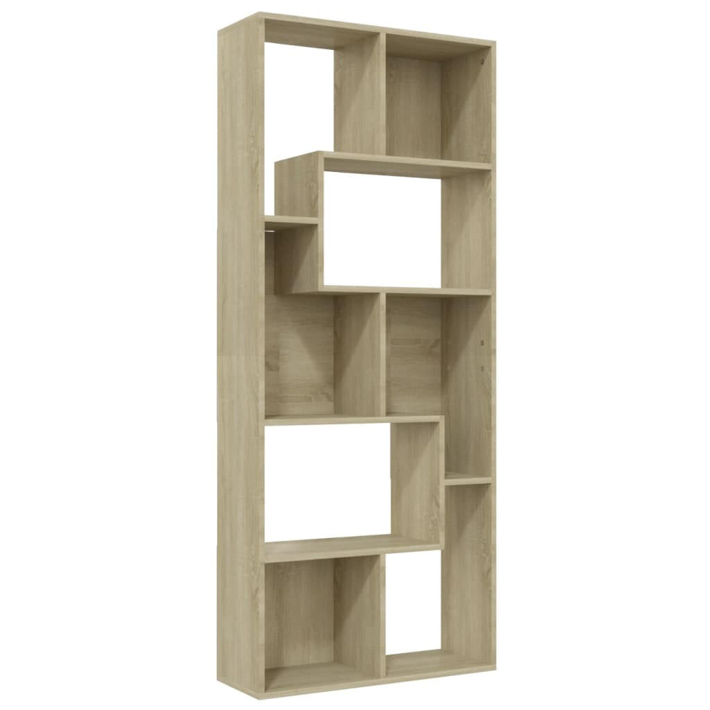 BÜCHERREGAL mit 8 Fächern 67/24/161 cm aus Holzwerkstoff Sonoma-Eiche Dekor - Sonoma Eiche, Holz (67/161/24cm) - vidaXL