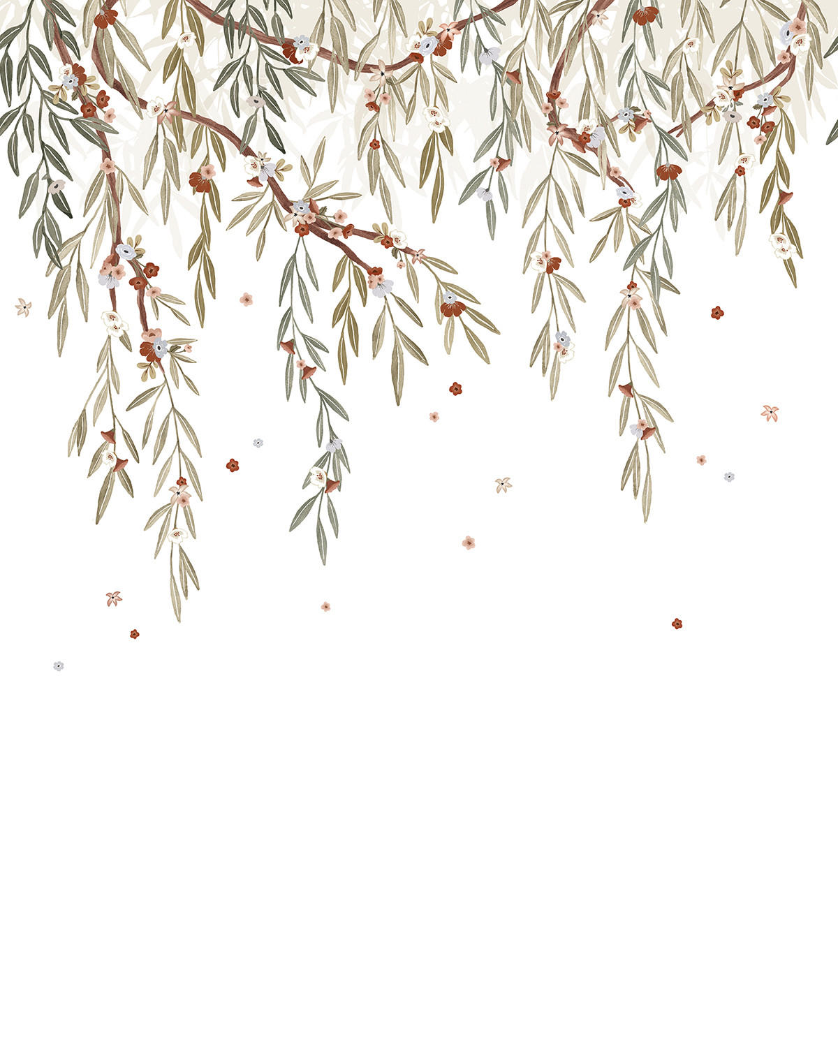 VLIESTAPETE Lilydale Blumen 2 m x 3 m, weiß - Weiß/Grün, Papier (300/200cm) - Lilipinso