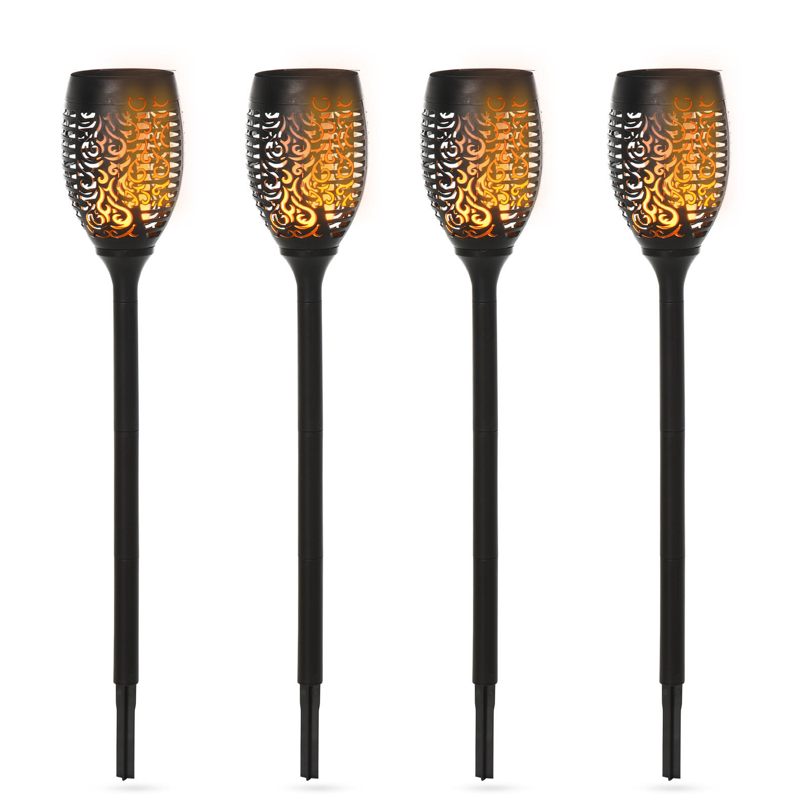 SOLARLEUCHTE, Schwarz, Kunststoff - Schwarz, Kunststoff (12/12/72cm) - Outsunny