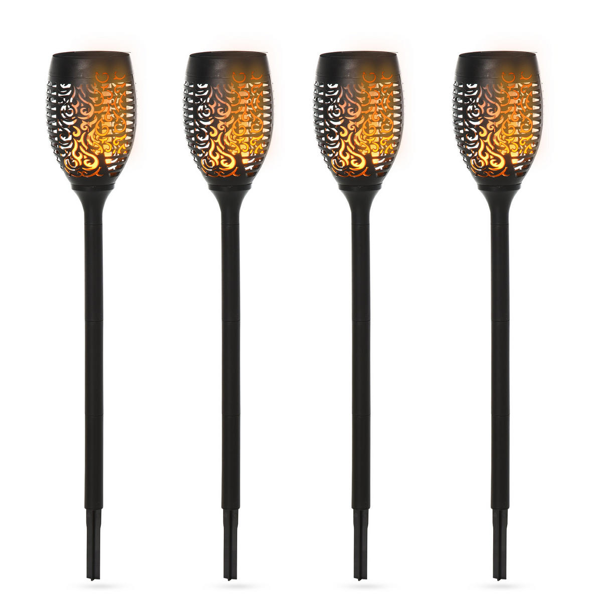 SOLARLEUCHTE, Schwarz, Kunststoff - Schwarz, Kunststoff (12/12/72cm) - Outsunny