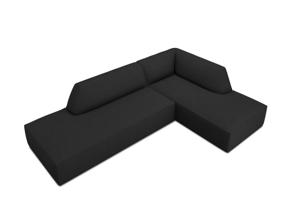 ECKSOFA rechts Ruby aus strukturiertem Stoff schwarz 4 Sitzplätze - Schwarz, Textil (180/273cm) - Micadoni