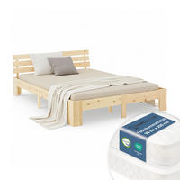 HOLZBETT Natur 180/200 cm Jugendbett mit Federkernmatratze - Naturfarben, Holz (180/200cm) - Homestyle4u