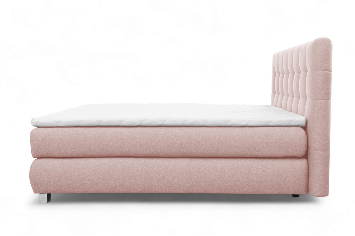 BOXSPRINGBETT BLAKE Bonellmatratze Topper 140x200 Puderrosa - Rosa, Holz (140/200cm) - Furnistar
