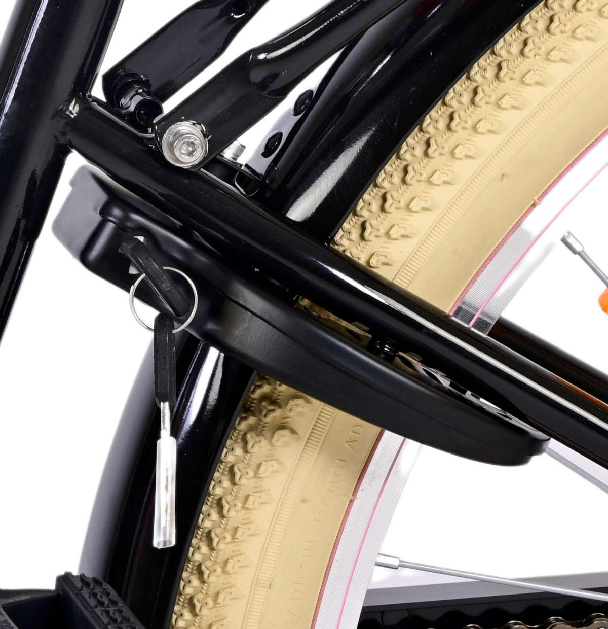 KINDERFAHRRAD Excellent - Mädchen - 24 Zoll - 3 Gänge - Rücktritt + Handbremse - Schwarz - Schwarz, Metall (65cm) - TPFSports