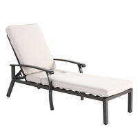 SONNENLIEGE 204 cm Aluminium Dunkelgrau Verstellbare Relaxliege mit Polster - Beige, Metall (58/100/204cm) - Urban Meuble