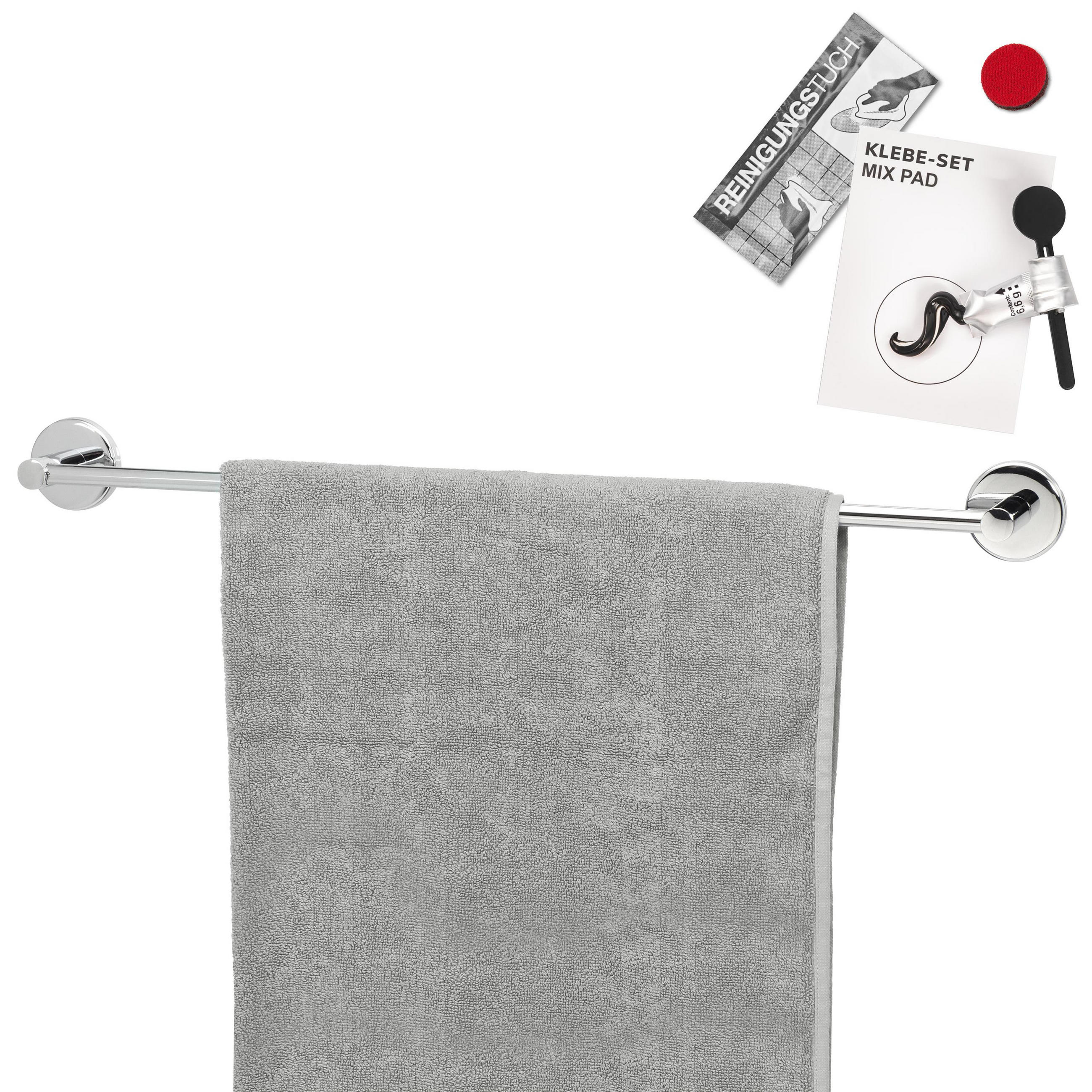 BADETUCHSTANGE LUCENTE 60 cm, Edelstahl - Chromfarben, Metall (65/6/7cm) - bremermann