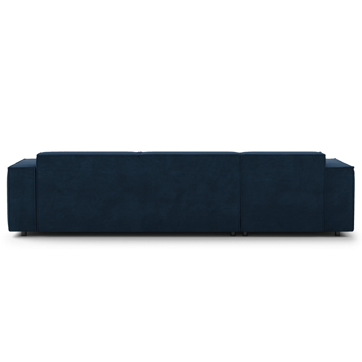 ECKSOFA mit Longchair - Schwarz/Dunkelblau, Kunststoff/Textil (294/177cm) - home24