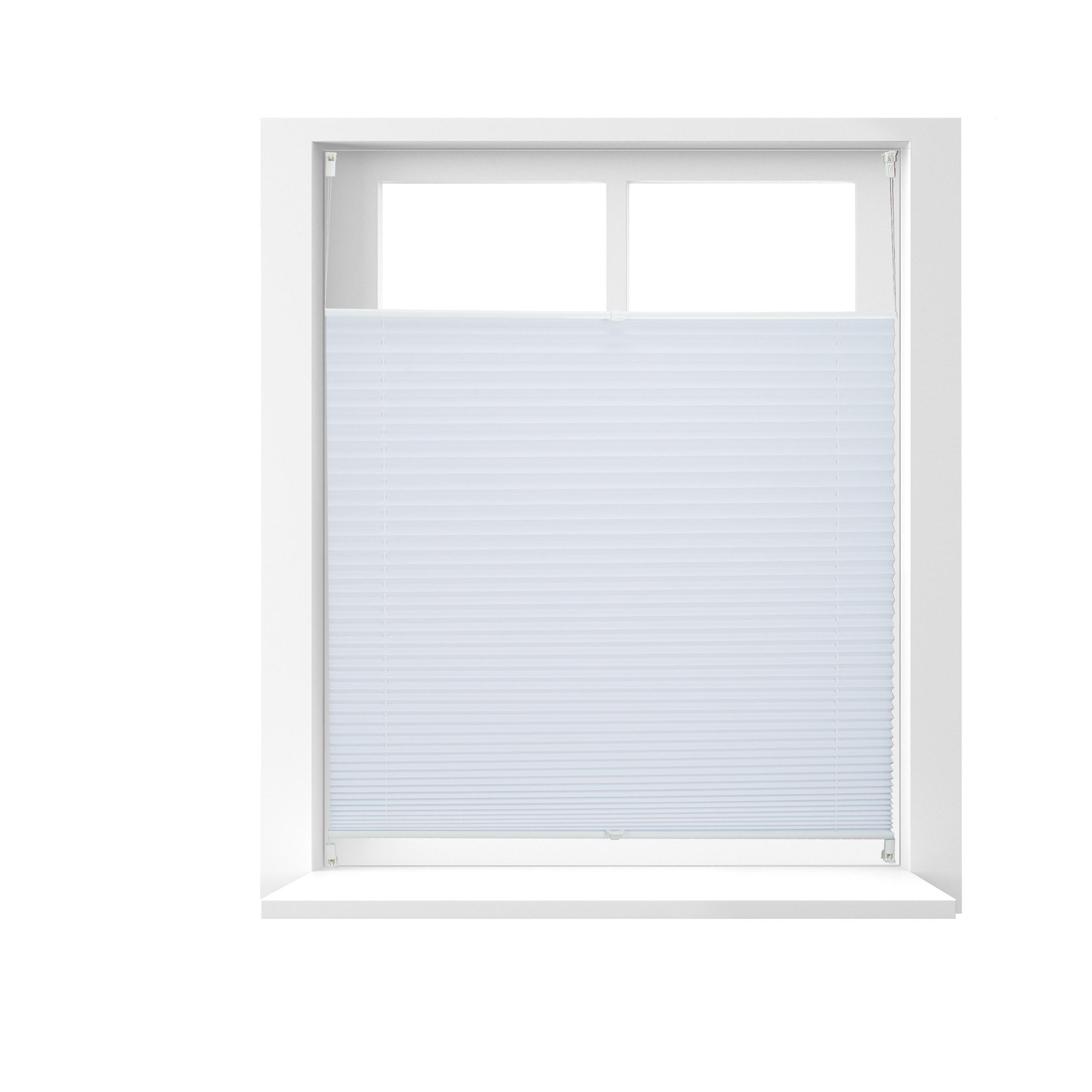 PLISSEGARDIN Vit utan borrning halvtransparent 100x130 cm 130/100/2 cm