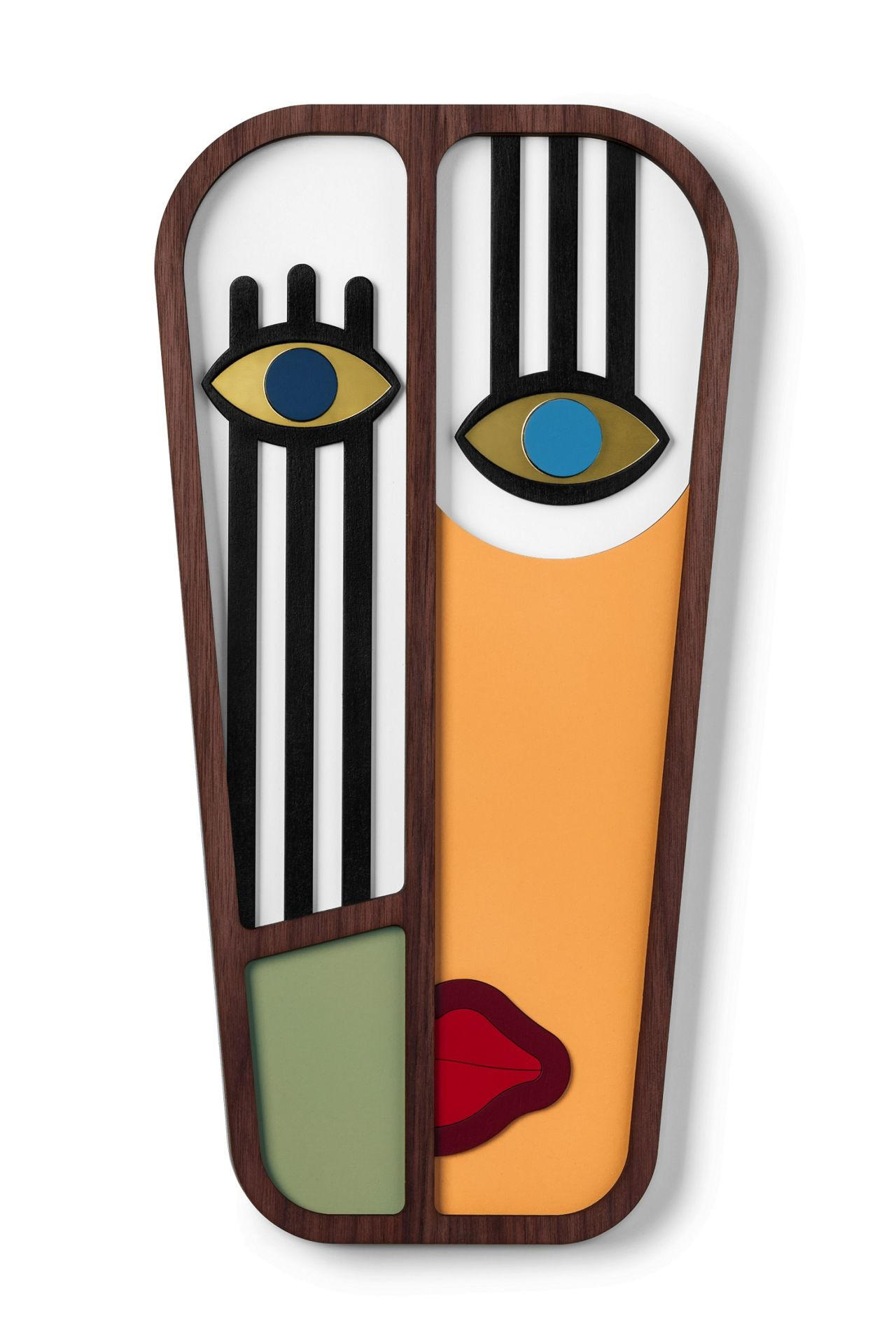 WANDDEKO MASKE Grün 60x117cm - Grün, Holzwerkstoff/Kunststoff (60/117/1cm) - KUNSTLOFT