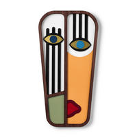 WANDDEKO MASKE Grün 60x117cm - Grün, Holzwerkstoff/Kunststoff (60/117/1cm) - KUNSTLOFT