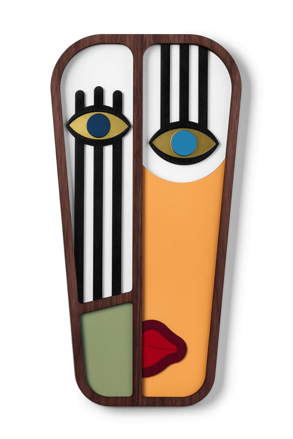 WANDDEKO MASKE Grün 60x117cm - Grün, Holzwerkstoff/Kunststoff (60/117/1cm) - KUNSTLOFT